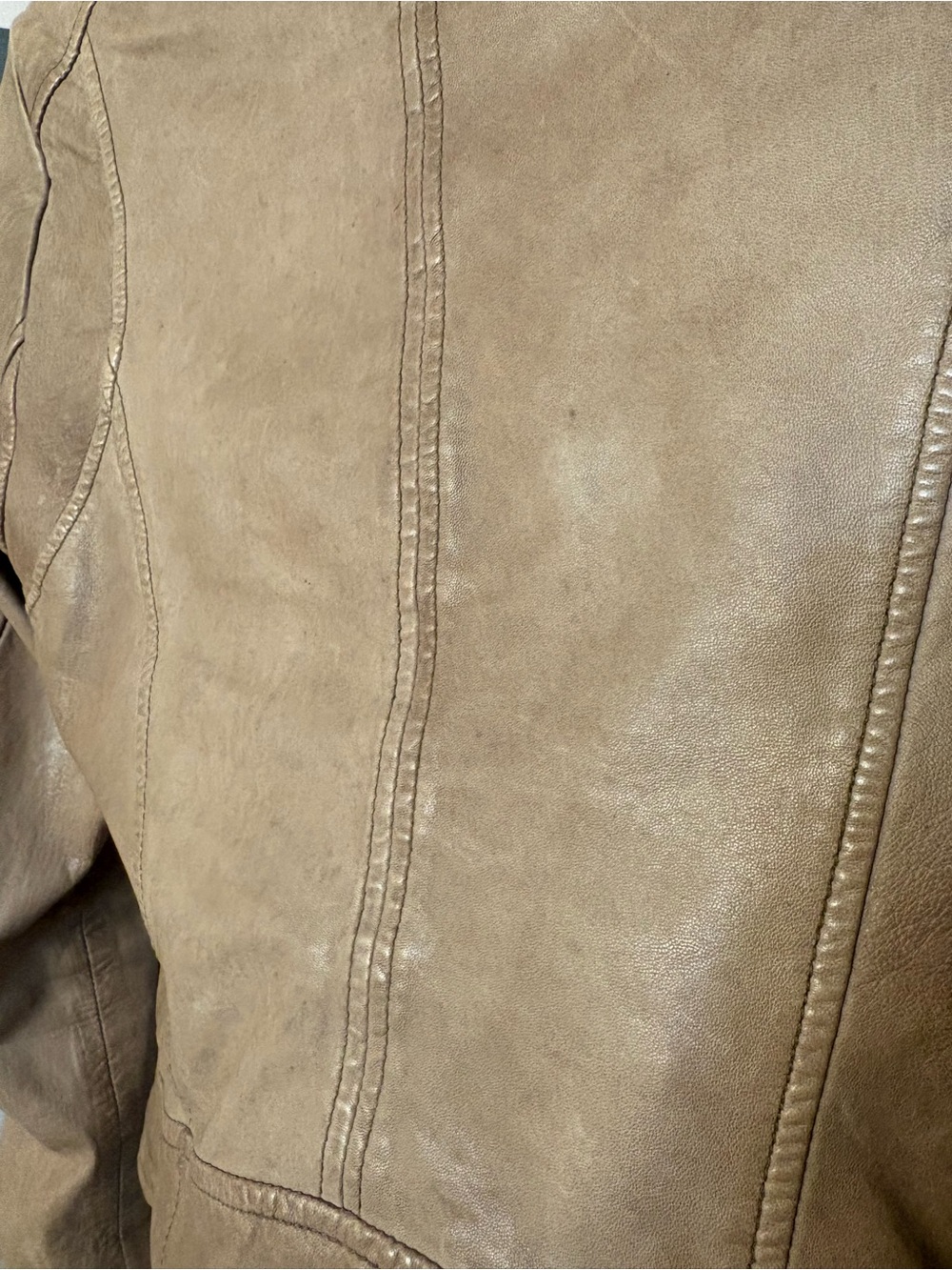 Women’s Lamarque Tan Leather Moto Jacket - Picture 7 of 14